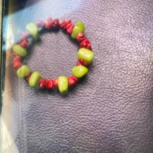 Jade and coral bracelet